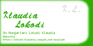 klaudia lokodi business card